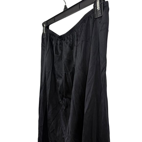 Adonna Womens Black Maxi High Slit Elastic Waist Half Slip Skirt Satin sz 1X - Picture 10 of 16